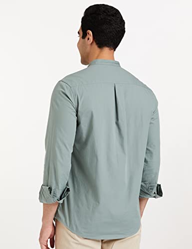 Image of Amazon Brand - Symbol Men's Cotton Shirt | Chinese Collar | Casual | Plain | Full Sleeve | Summer - Regular Fit (Available in Plus Sizes)