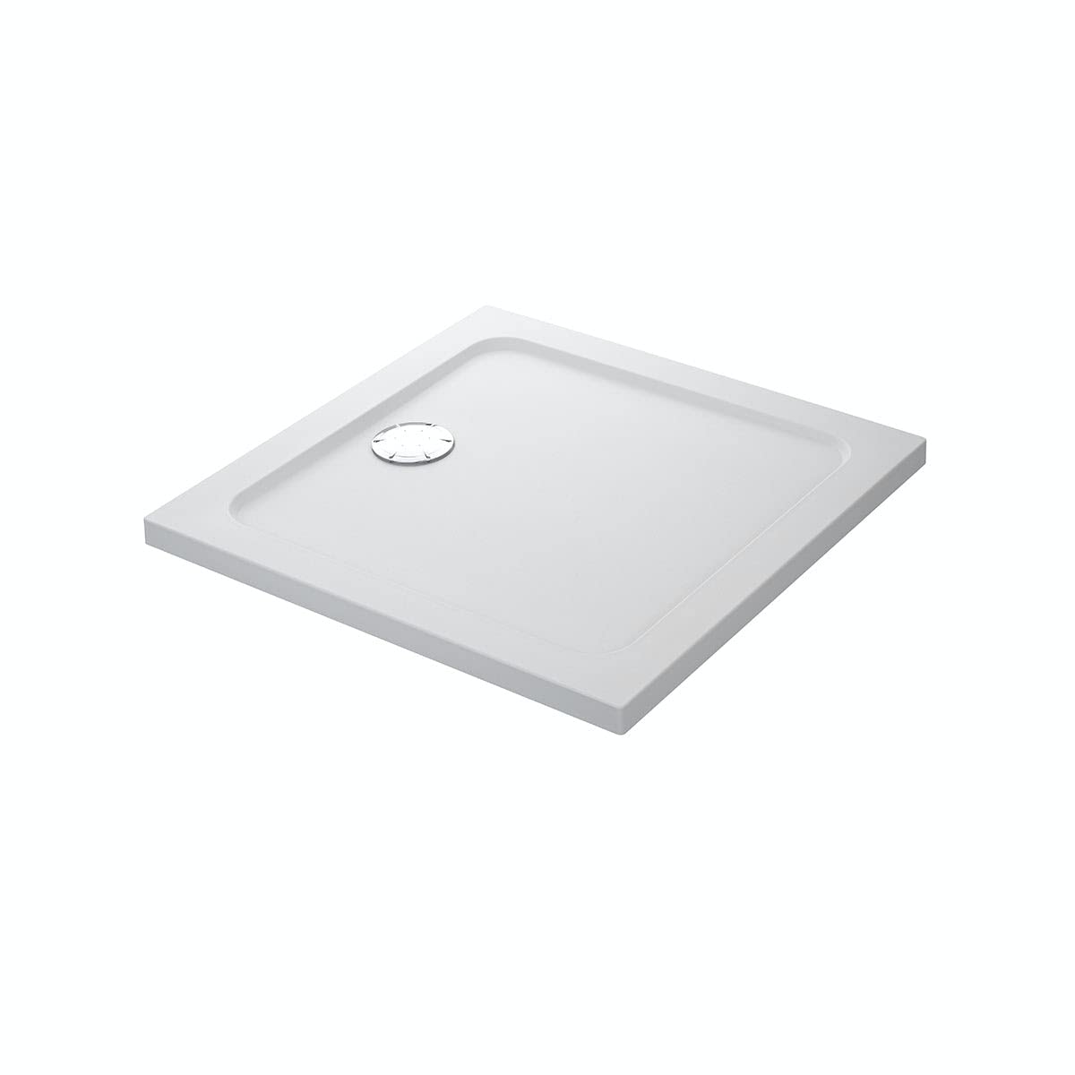 Mira White Flight Safe Square Anti-Slip Shower Tray With Waste, 800 X 800 Mm