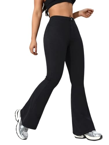 Image of Ben Martin Women's High Waist Jeans || Flared Bell Bottom Bootcut Pants || Wide Leg Stretch Denim - Perfect for Travel, Party & Everyday Use - Sizes 26-40 (1)
