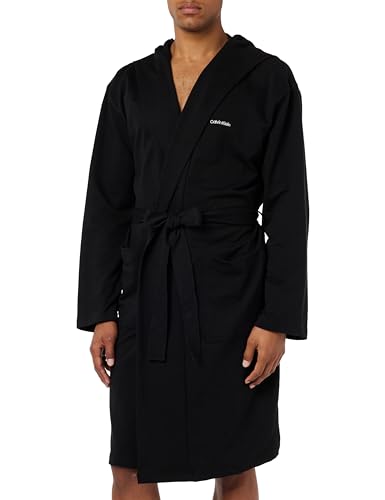 Calvin Klein Hombre Albornoz Mezcla de Algodón, Negro (Black), L-XL