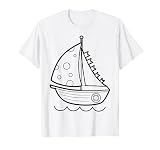 Bateau bateau à peindre et à colorier pour les enfants T-Shirt