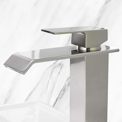Robinet de salle de bain avec commande unique et bec cascade à haut débit régulé - 8