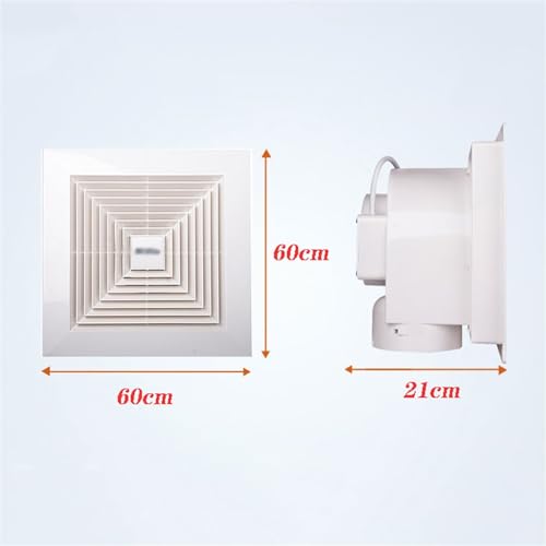 Ventilador de extracción para techo de 60x60 cm, silencioso y potente, para baños y oficinas miniatura 2