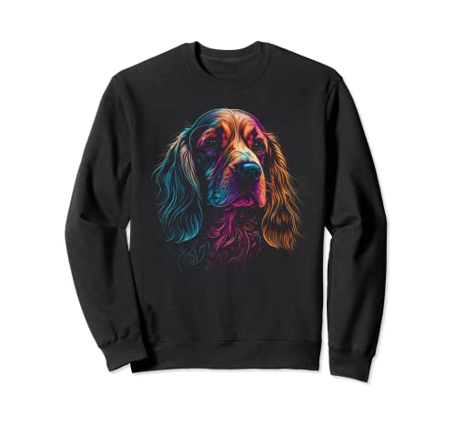 Funny English Cocker Lover Colorful Dog Mom Dad Men Women Sudadera