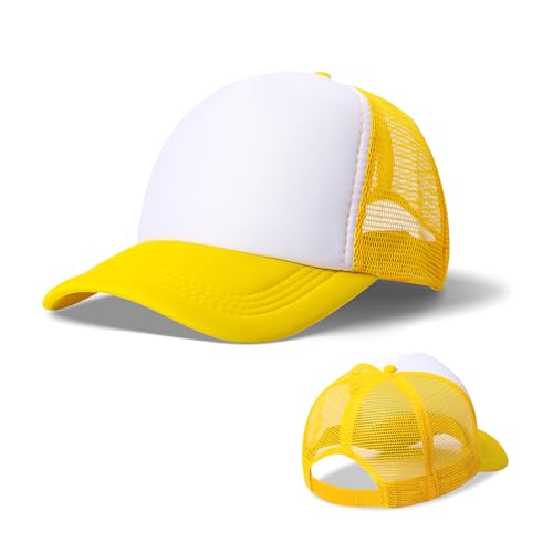 Image of 10 Pack of Blank Trucker Hat Bulk Mesh Cap Men and Women Baseball Cap DIY Graffiti Hot Stamping Duck Tongue Cap
