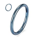 hengkaixuan Anillo de acero quirúrgico 316L con bisagras sin costuras para tabique de 20G/18gG/16G/14G/12G/10G/8G, anillo de nariz, tragus, cartílago, hélice, daith, tragus, joyería para mujeres y