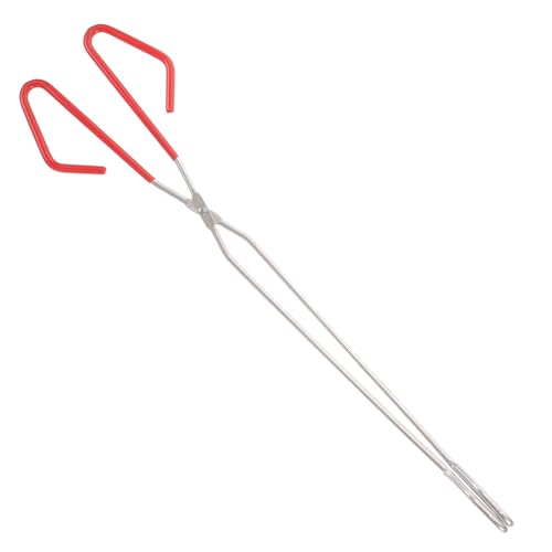 Healifty Pinzas para Chimenea de Barbacoa Alargadas de 38 Cm, Acero Inoxidable, Accesorio para Fogatas y Camping, Herramienta para Carbón y Leña al Aire Libre, Uso Seguro en Parrillas