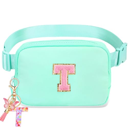 Image of Belt Bag for Girls Gifts - Birthday Gifts for Teenager, Personalized Gifts for Mom Freind Sister Teacher, Graduation GiftsInitial Crossbody Bag Belt Bag for Women Mint Green T