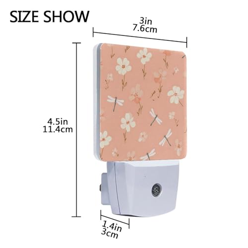 Luz Nocturna Pequeña Flores Durazno LED Sensor miniatura 3