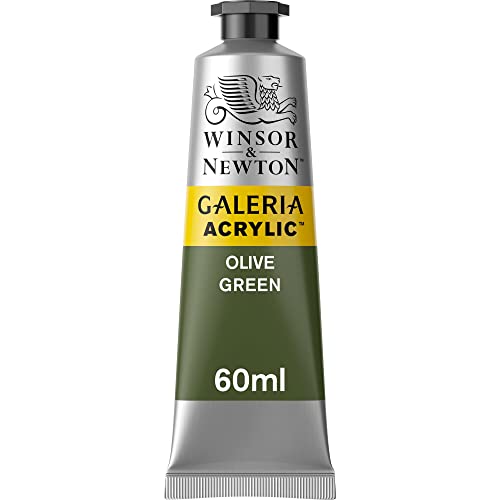 Image of Winsor & Newton Galeria Acrylic Colour - Tube of 60 ML - Olive Green (447) - Highly Pigmented Lightfast Artists' Acrylic Paints for Canvas, Wood, Fabric & Paper - More Colours Available