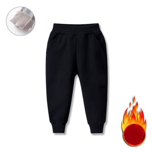 Active Fleece Jogger Pants for Boys Toddler Kids Solid Elastic Waist Sweatpants with Pockets School Sport Pants3