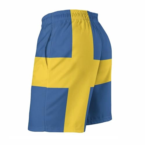 Tuvalu Flag Men's Beach Shorts Swimwear Bathing Suits with Pockets4