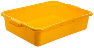 Carlisle N4401004 Comfort Curve Ergonomic Wash Basin Tote Box, 5" Deep, Yellow