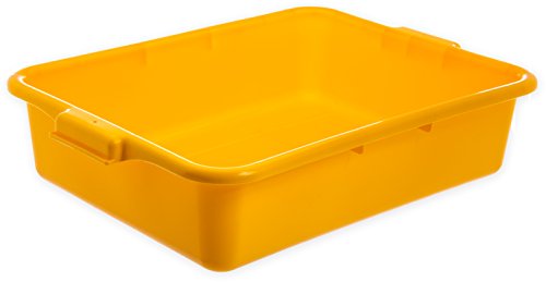 Carlisle N4401004 Comfort Curve Ergonomic Wash Basin Tote Box, 5" Deep, Yellow