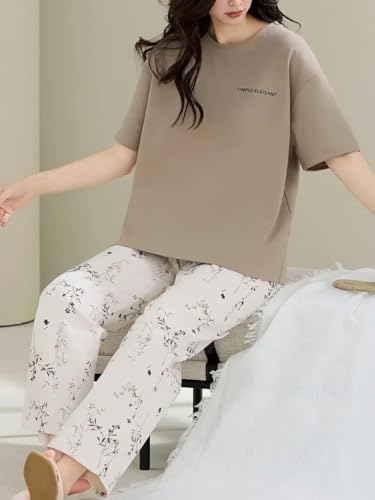 Image of Louis Luxe Womens Korean Night Dress || Full Pyjama Set || Korean Nightsuit ||Women Nightwear ||Round Neck Full Sleeve Nightsuit || Loungewear || Everyday Nightdress (ND-12)