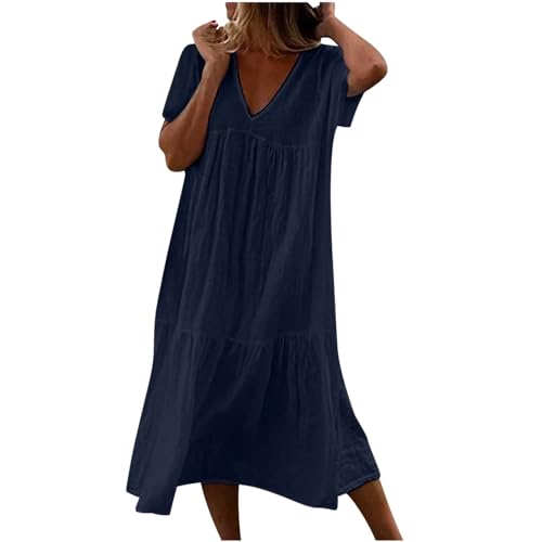 Robe ample manches courtes fluide qui camoufle les imperfections avec style