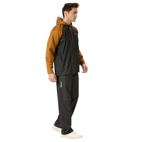 Image of ZEEL Water Fighter Rain Coat for Men with Adjustable Hood, Polyester Waterproof Full Sleeves Top and Bottom Set Rainwear, Front Zip with Snap Button Flap, EWF87 EWF94 EWF79 EWF74 Parent