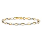 Auriga Fine Jewelry 10K Two-Tone Gold Polished Open Link Bracelet 7.25'