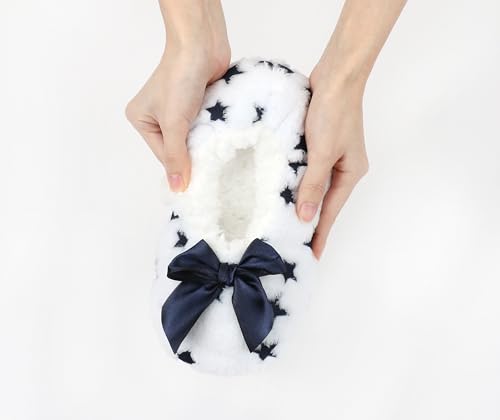 Image of Keyela Women Cozy Warm Slipper Socks, Non Slip Gripper Indoor House Socks | Soft warm cozy fabric, gripper anti-slip bottom for bedroom, lounge and all indoor daily use
