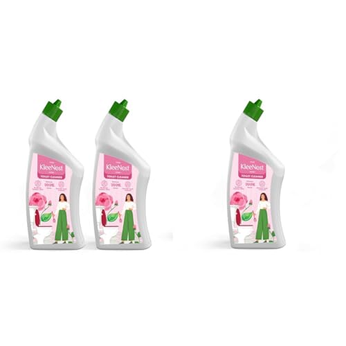 Image of Kleenest Advanced Toilet Cleaner Liquid, Rose - 1000ml*3 (Buy 2 Get 1 Free)| Thick Formula with Natural Citric Acid| Limescale Remover| Removes 99.9% germs| Provide Long Lasting Freshness
