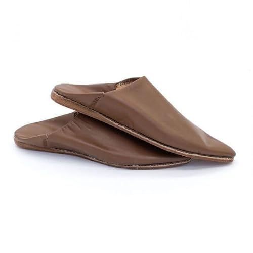 Babouche marocaine en cuir naturel: Confort et Élégance à Vos Pieds, Babouche berbère, babouche haut de gamme pour homme et femme, babouche femme, babouche homme (41 EU, Jaune)