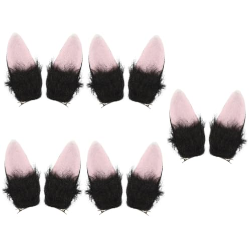 LIFKOME 5組 うさ耳ヘアクリップ コスプレ衣装 獣耳ヘアクリップ うさ耳ボビーピン うさぎ haloween animals ウサギの耳の頭飾り イースターパーティーの帽子 ぬいぐるみ