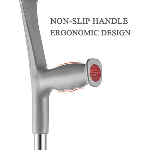 Muletas, bastón, muletas ligeras para antebrazo, rehabilitación postoperatoria, muleta con puño de brazo ajustable en altura, diseño ergonómico, cómodo en la muñeca, muletas antideslizantes