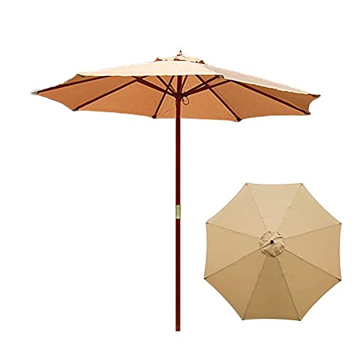 Parasol de patio 9 pieds avec toile de protection UV pour ombre de sol