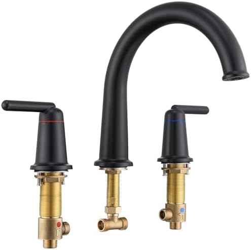 Bathtub Faucet Set 3 Hole, Widespread Deck Mount Tub Faucet with ...