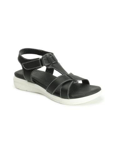 Image of Carlton London Women's Round Toe Comfort Sandals with Velcro Straps