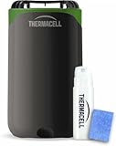 Thermacell Halo Mini (graphit) Starter Set, PT19 - Mückenabwehr-Tischgerät mit Citrodiol aus Zitroneneukalyptusöl - 15 m² Schutzzone - Garten Camping - Inkl. Gaskartusche & 3 Plättchen (12h) - graphit
