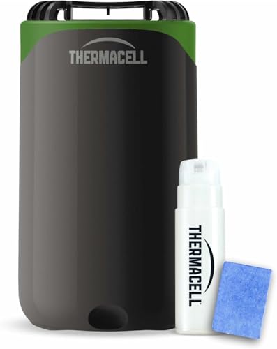 Thermacell Halo Mini (graphit) Starter Set PT19 - Mückenabwehr-Tischgerät mit Citrodiol aus Zitroneneukalyptusöl - 15 m Schutzzone - Garten Camping - Inkl. Gaskartusche & 3 Plättchen (12h) - graphit