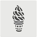 Soft Serve Ice Cream on a Cone Wall Cookie DIY Craft Reusable Stencil - 4.5 Inch