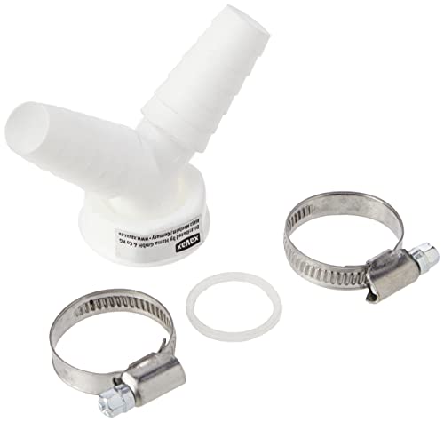 Xavax Double Connection Drain Hose for Washing Machine and Dishwasher, Hoses with Internal Dimensions 19-23 mm, 2-way Distributor with Seal/Y-distributor 1 inch) white