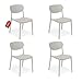 MOHOME Sedia Tortora Chiaro Polipropilene Set da 4 Impilabili Design Ergonomico Minimalista Dimensioni 79 x 54,5 x 46 cm Interno Esterno Casa Ufficio Bar Ristorante immagine