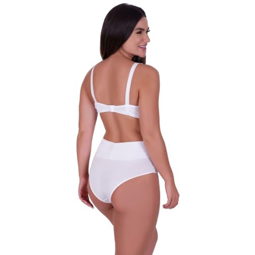 Conjunto de Pós Parto Sutiã com Clique de Amamentação e Calcinha Cós Alto Jolie (G, BRANCO)
