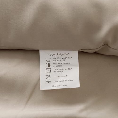 Image of ROSGONIA Alaskan King Comforter 136x120, Oatmeal, 1 Extra Large King Size Comforter Oversized & 2 Pillowcases, Lightweight Warm Bedding Set Quilt