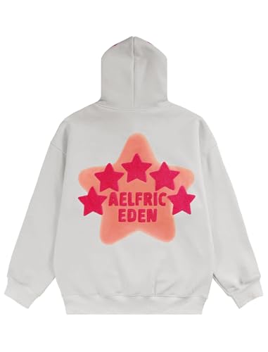 Aelfric Eden Graphic Hoodies for Men Y2K Printed Hoodie Sweatshirt Casual Oversized Long Sleeve Vintage Streetwear Pullover