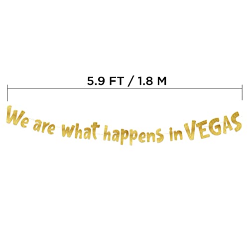 Pre-Strung We Are What Happens In Vegas Gold Glitter Banner - Bachelorette Party Decorations for Her - Party Supplies, Favors and Gifts by Sterling James Co. - Used condition - Image 3