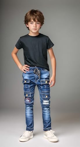 Image of Kids Boys Casual 6 Pocket Trouser Pants Super Trendy Cotton Pants.Daily Pants for Kids,Boys.Casual Jeans.Boys Trouser Pants.Funky Pants for Boys.