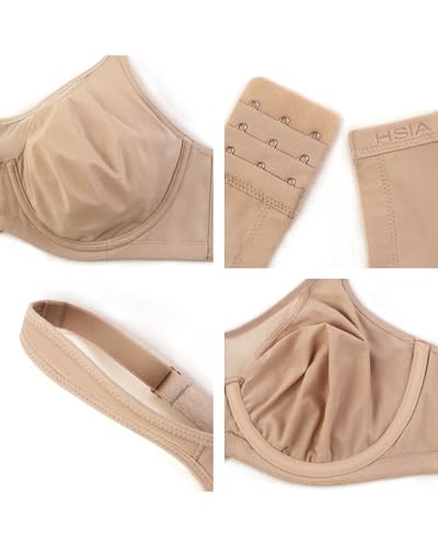 Image of HSIA Minimizer Bras for Women Plus Size, Full Coverage Coolcomfort T Shirt Unlined Bra with Underwire for Heavy Breast