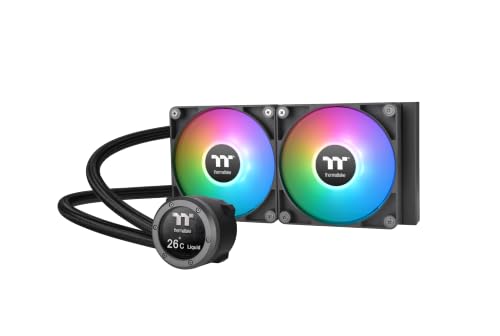Refrigeración líquida Thermaltake TH240 V2 con pantalla LCD IPS y ventiladores ARGB para CPU Intel AMD