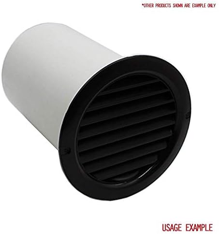 Kair Brown Circular Vent 128mm Dimension Wall Grille with Fly Screen and 100mm - 4 inch Round Rear Spigot
