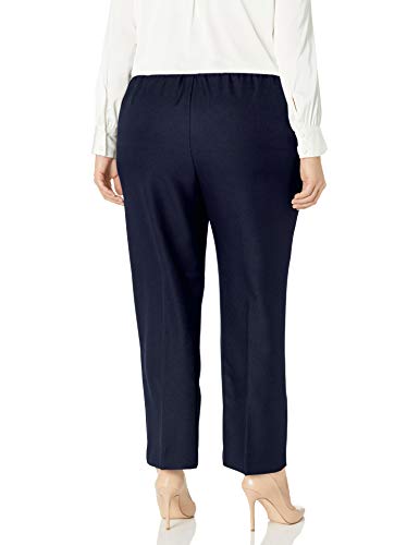 Alfred Dunner Womens Plus High Rise Office Straight Leg Pants Navy 20W2