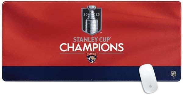 Skinit Extra Large Gaming Mouse Pad - Officially Licensed 2025 Stanley Cup Champions Design with Stitched Edges, Waterproof, Non-Slip Rubber Base, Desk Mat for Keyboard & Mouse, 35.75" x 15.4" inches