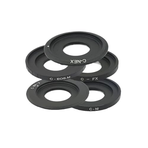Anillo Adaptador for Objetivos de cámara con Montura C (C-NEX, C-M4/3, C-FX, C-N1, C-AI.Z). Compatible con Objetivos de Cine Sony y Panasonic.(C-Nikon,Gray)
