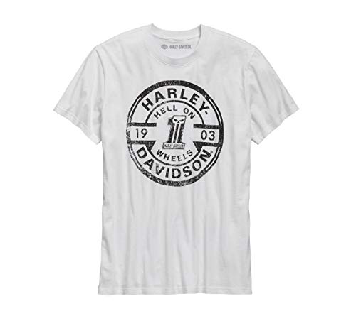 Harley-Davidson Men's Hell On Wheels Slim Fit Tee, White (Large)