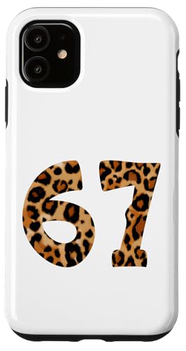 Six Seven Meme 6-7 Number, Gen Alpha Z 67 Leopard Print X}zP[X iPhone 11 p