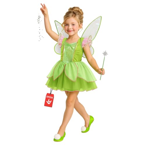 Morph Fato fada menina, verde fada costume, disfarce fada verde menina, fatos carnaval menina, T2