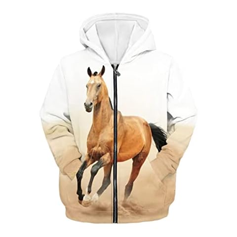 Xoenoiee Kids Running Horse Hoodie Cover